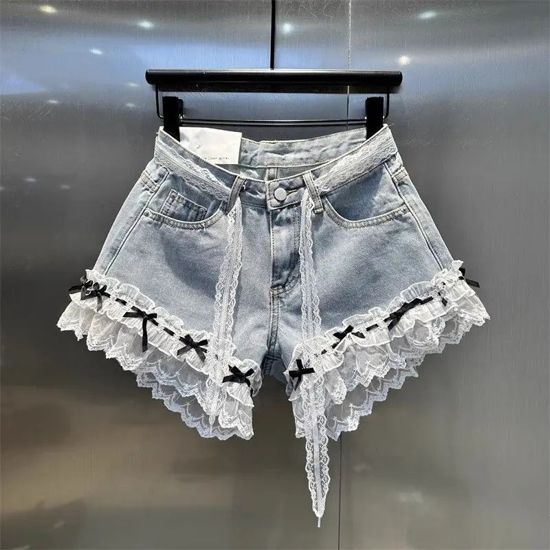 Sweet Lace Denim Shorts