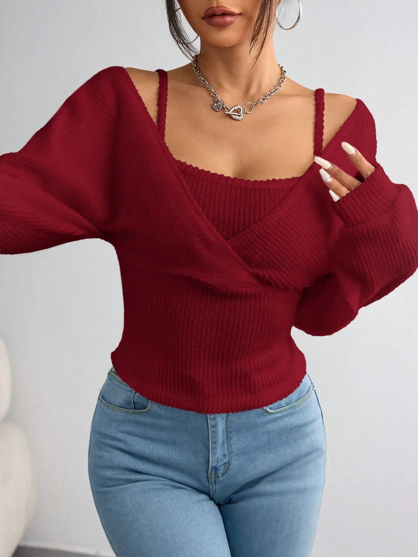 New Women's Casual Solid Color Knitted Long Sleeve Regular Fit Hoodie T-shirt Comfortable Breathable Fashionable Top